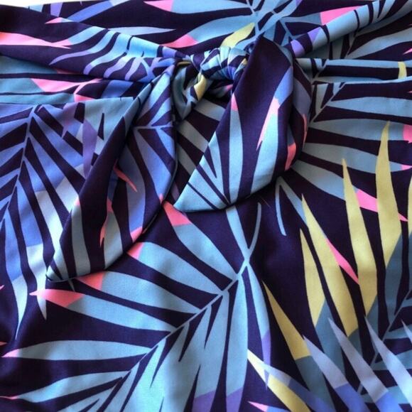 ModCloth NIP Clarice High-Waisted Bikini Bottom Blue Tropical Print Medium - Picture 7 of 10